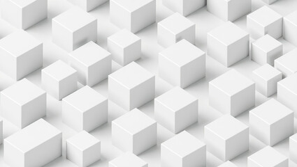 Obraz premium Abstract white cubes in a 3D arrangement