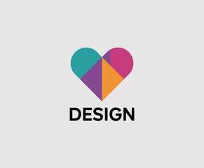 This image illustrates a vibrant heart shape embodying the essence of design and creativity, conveying a deep passion for art and aesthetic appreciation in a modern style.