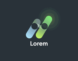 An abstract logo design showcasing connectivity through overlapping shapes and gradients, suitable for branding in technology, design, and innovation sectors.