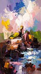 Obraz premium watercolor painting on a wall