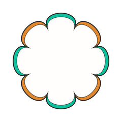 Colorful Geometric Flower Icon – Teal & Orange Petal Design

