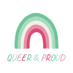 Fototapeta premium Colorful rainbow shape Abrosexual pride flag Happy pride day LGBTQIA community Pride Month Vector hand drawn doodle for posters, stickers, logo, cards