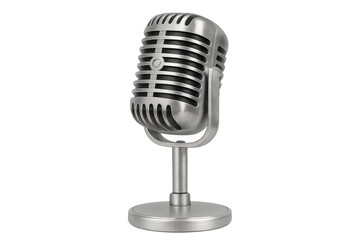 Retro metallic microphone for broadcasting and podcasting