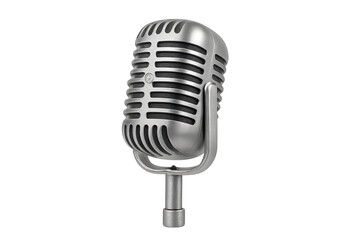 Fototapeta premium Retro vocal microphone standing on transparent background