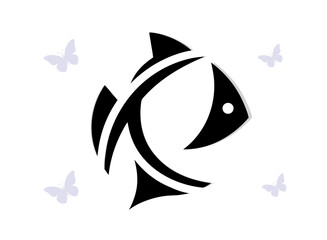fish logo and butterfly