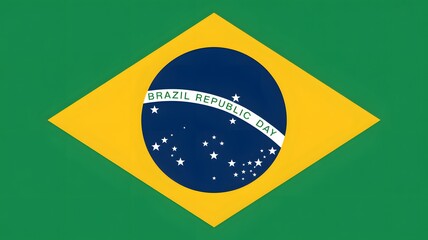 Brazilian flag waving in the wind, a symbol of national pride, unity, and the rich cultural heritage of brazil, a vibrant and diverse nation