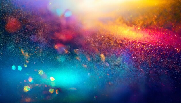 dusted scratched holographic abstract multicolor backgound trend design creative blurred glow dust noise grain small dust artifacts suitable for overlays posters flyers covers banners etc - Powered by Adobe