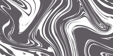 Liquid Seamless Pattern, Background Black and White Vector Illustration