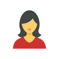 Woman avatar character flat vector illustration