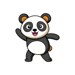 Panda dancing mascot bear vector illustration