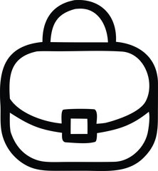 Simple line art icon of a stylish handbag or purse perfect for fashion and accessory designs