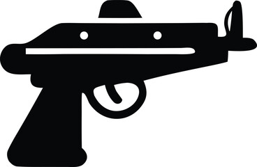Iconic submachine gun silhouette simple black graphic for modern designs and military themes striking visual element