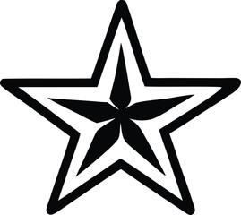 Stylized black star symbol featuring inner petal-like designs iconic graphic for decoration design and branding applications