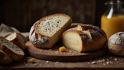 Rustic Artisan Bread and Cheese Platter