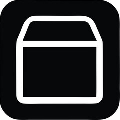 Simple line art icon representing a storage box or container with a lid for organization and packaging solutions