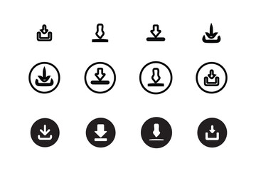 Download icon set, web icon set . Icons collection, download icon files, save to device icon, download button vector , vector illustration EPS 10.