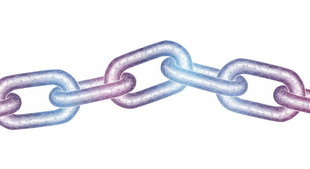 Obraz premium Metallic Chain with Pastel Colors Interlocking Links.