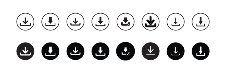 Download icon set, web icon set . Icons collection, download icon files, save to device icon, download button vector , vector illustration EPS 10.