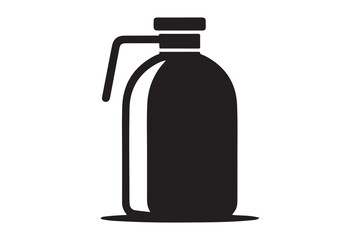Flask for tea coffee sign simple icon. Vector Black silhouettes. with white background