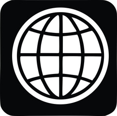 Global connection icon represents worldwide network and internet connectivity symbol