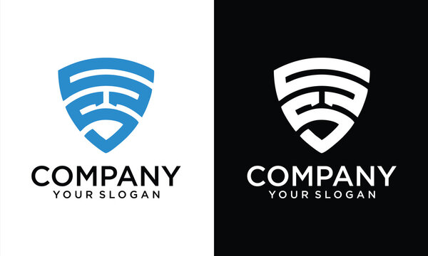 Creative Simple modern shield initial letter Ss logo vector icon illustration