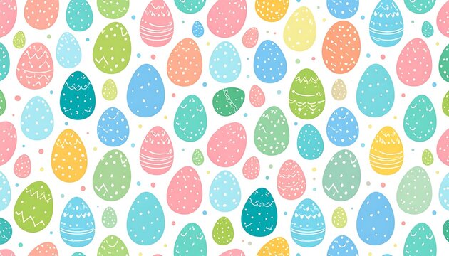 Colorful Easter egg pattern on white background