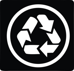 Classic recycle symbol icon white arrows circular motion environmental awareness sustainability symbol clean energy concept