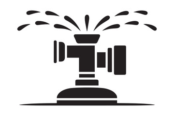 Garden automatic sprinkler sign simple icon. Vector Black silhouettes. with white background