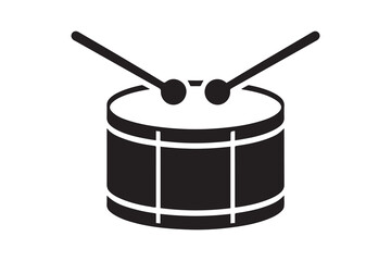 Snare drum simple icon. Vector Black silhouettes. with white background