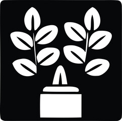 Minimalist icon symbolizing growth plants seedling sprout botanical nature organic farming agriculture sustainable eco-friendly farming