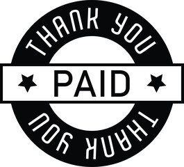 Paid Sign Word Text Rubber Stamp Grunge Effect Vector Illustration, Grunge rubber stamp with the text Paid and Thank you, Distressed red paid stamp isolated on transparent background. Paid Logo Icon