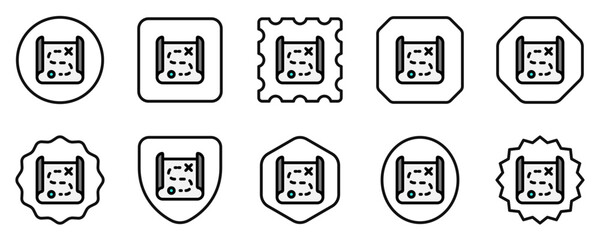 Editable map, scroll, treasure map vector icon. Part of a big icon set family. Perfect for web and app interfaces, presentations, infographics, etc