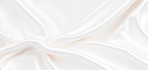 Naklejka premium Pure white satin fabric, luxurious smooth texture, elegant backdrop, abstract, background