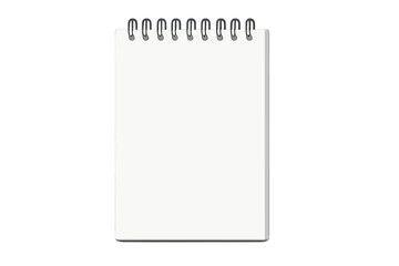 Realistic blank spiral notepad notebook isolated on white background, vector illustration with transparent background, office stationery, note-taking, writing tool