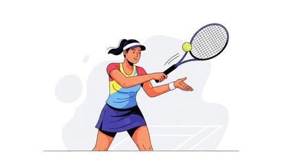 Athletic Woman Padel Player Holding Racket in Active Motion – Vector Illustration AI EPS PNG