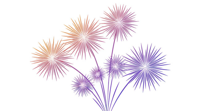 Colorful Stylized Fireworks Exploding Graphic Illustration.