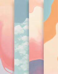 Dreamy Pastel Watercolor Sky with Soft Blended Clouds and Gentle Abstract Texture
