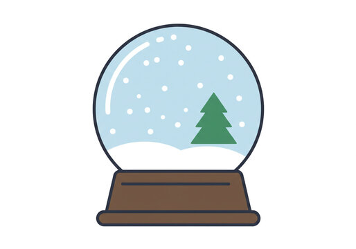 Capture the magic of the holidays with this snow globe featuring a cute little Christmas tree and falling snowflakes, perfect for winter cheer and festive ads