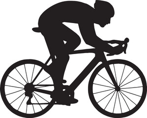 Fototapeta premium Cyclist Silhouette Road Bike Racing Cycling Sport Activity Vector Icon Design