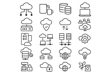 Cloud Computing Icons and Symbols vector