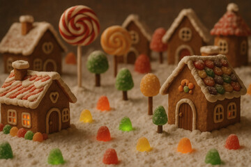 Whimsical Gingerbread Village