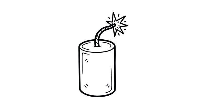 Hand-drawn illustration of a lit dynamite stick.
