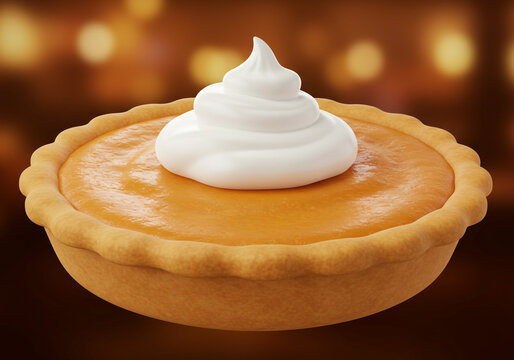 Indulge in a sweet escape with this delicious pumpkin pie topped with whipped cream, perfect for Thanksgiving celebrations and autumn themed designs