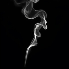 Vector art of elegant white smoke gracefully dances against a stark, creating contrast