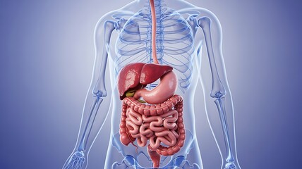 Human Digestive System Anatomy Illustration