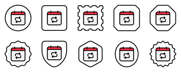 Editable vector repeat calendar event icon. Part of a big icon set family. Perfect for web and app interfaces, presentations, infographics, etc