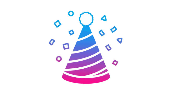 Festive Party Hat with Colorful Confetti Celebration.