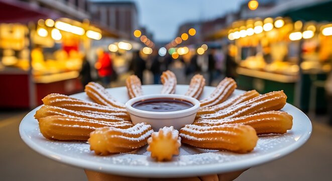 churos chocolate in street food