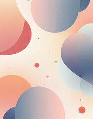 Retro Pastel Dotted Circle Abstract Background
