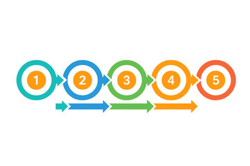 Infographic template with 5 steps. Business data visualization process chart. Abstract elements of graph. Diagram with five options or parts. Vector for presentation. Workflow.